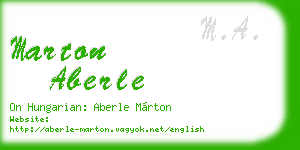 marton aberle business card